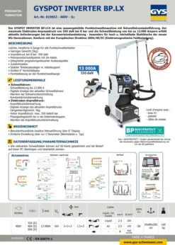 GYS Punktschweißmaschine GYSPOT INVERTER BP LX 019652 Wassergekühlt X Zange -Feintool Verkaufe 019652 1