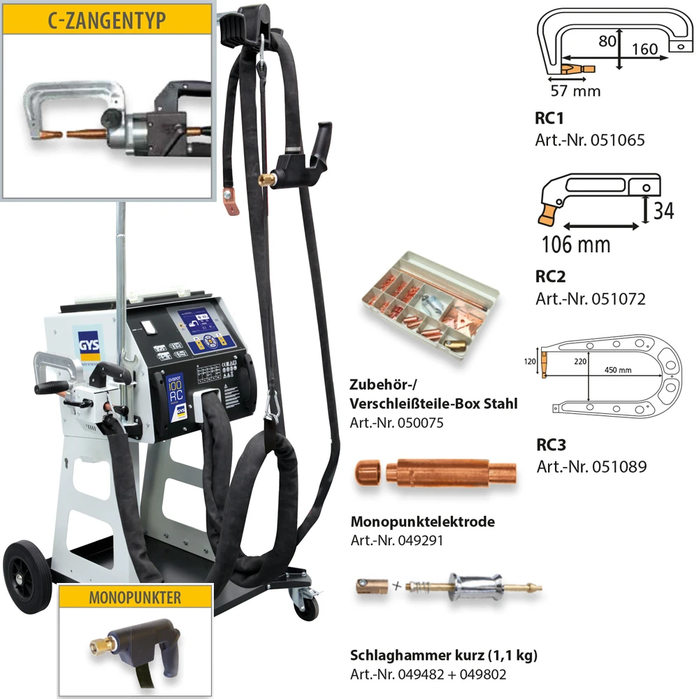 GYS Punktschweißgerät GYSPOT INVERTER 100R-C 100 R C 019928 C Zange 1 GYS Punktschweißgerät GYSPOT INVERTER 100R-C 100 R C 019928 C Zange