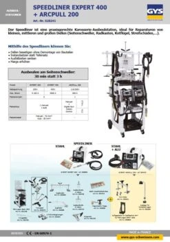 GYS SPEEDLINER EXPERT 400 + ARCPULL 200 Ausbeulstation 028241 7 GYS SPEEDLINER EXPERT 400 + ARCPULL 200 Ausbeulstation 028241 -Feintool Verkaufe 028241 I