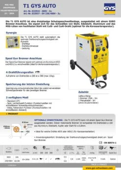 GYS MIG MAG Schweißgerät Lötanlage T1 GYS AUTO 032910 Schweissanlage -Feintool Verkaufe 032910 td5ad74da312074