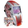 GYS Schweißhelm LCD HERMES 9 13 G Rot 040885 Für MMA MIG WIG Silber Schweisshelm
