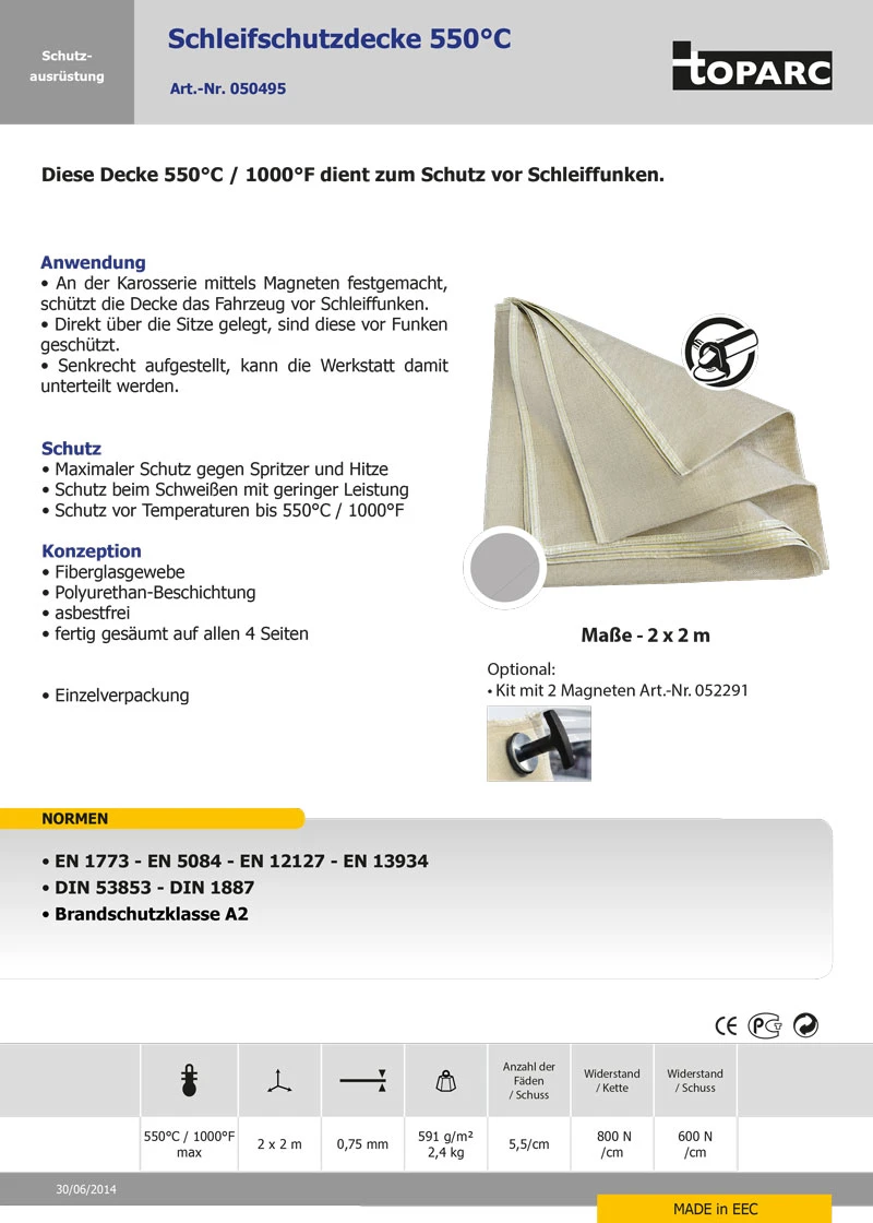 GYS Schleifschutzdecke PROTEC 550 050495 2x2m 580 G/m² 2 GYS Schleifschutzdecke PROTEC 550 050495 2x2m 580 G/m² – Bild 2