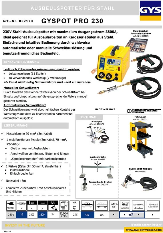 GYS SPEEDLINER + Ausbeulpotter PRO 230 +Fahrwagen +Manuspot Uvm 036017 9 GYS SPEEDLINER + Ausbeulpotter PRO 230 +Fahrwagen +Manuspot Uvm 036017 – Bild 9