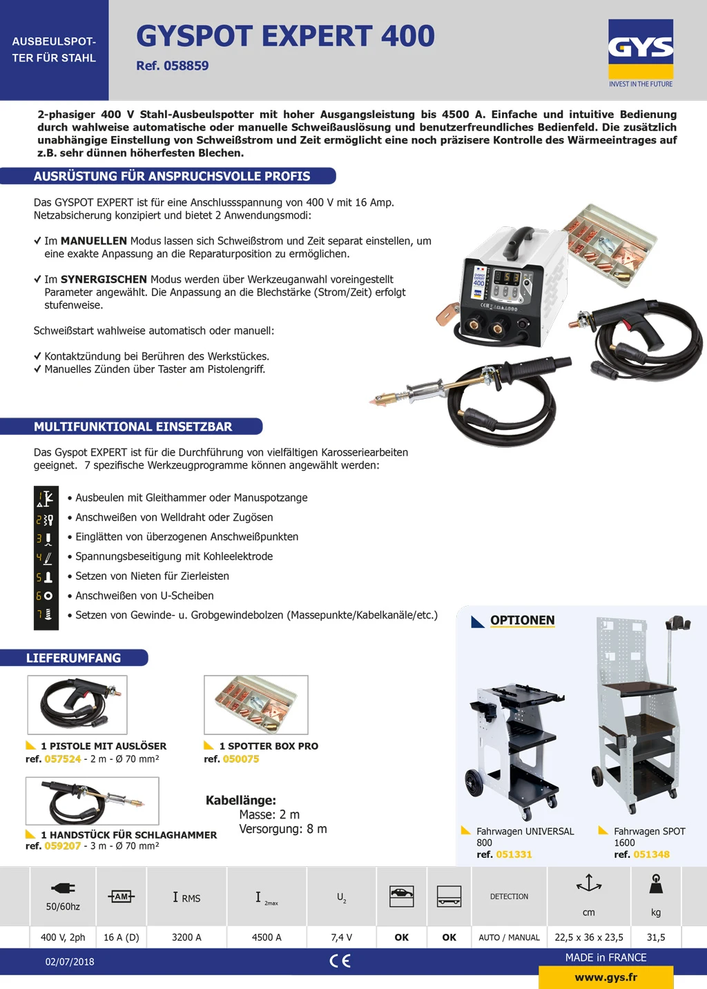 GYS Spotter DENTSTATION EXPERT 400 Set D58899 Profi Reparaturstation + Radfreiheber 5 GYS Spotter DENTSTATION EXPERT 400 Set D58899 Profi Reparaturstation + Radfreiheber – Bild 5