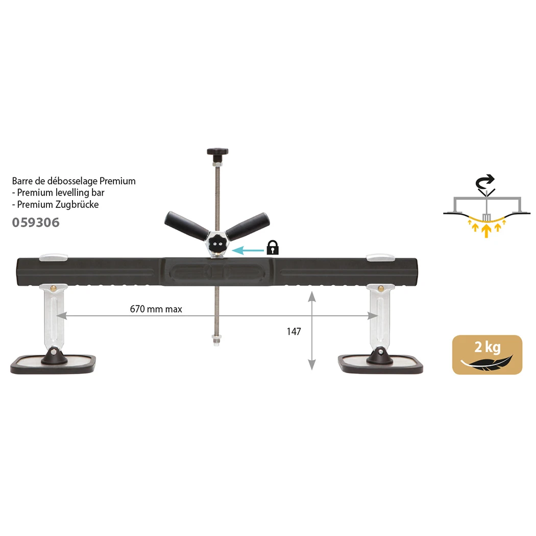 GYS Premium Zugbrücke Zugtraverse 0,67m Mit Füßen 059306 2kg 1 GYS Premium Zugbrücke Zugtraverse 0,67m Mit Füßen 059306 2kg