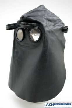 ACH Lederkopfhaube Mit Kopfband Und Klappbrille Ohne Nase Hinten Offen 215940