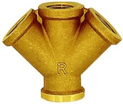 RIEGLER Y-Verteiler 3-fach G1/2 Innen Messing Warm Gepresst