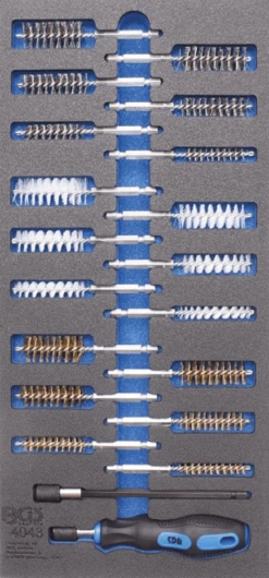 BGS Werkstattwageneinlage 1/3: Bürsten-Sortiment | 20-tlg. – 4043