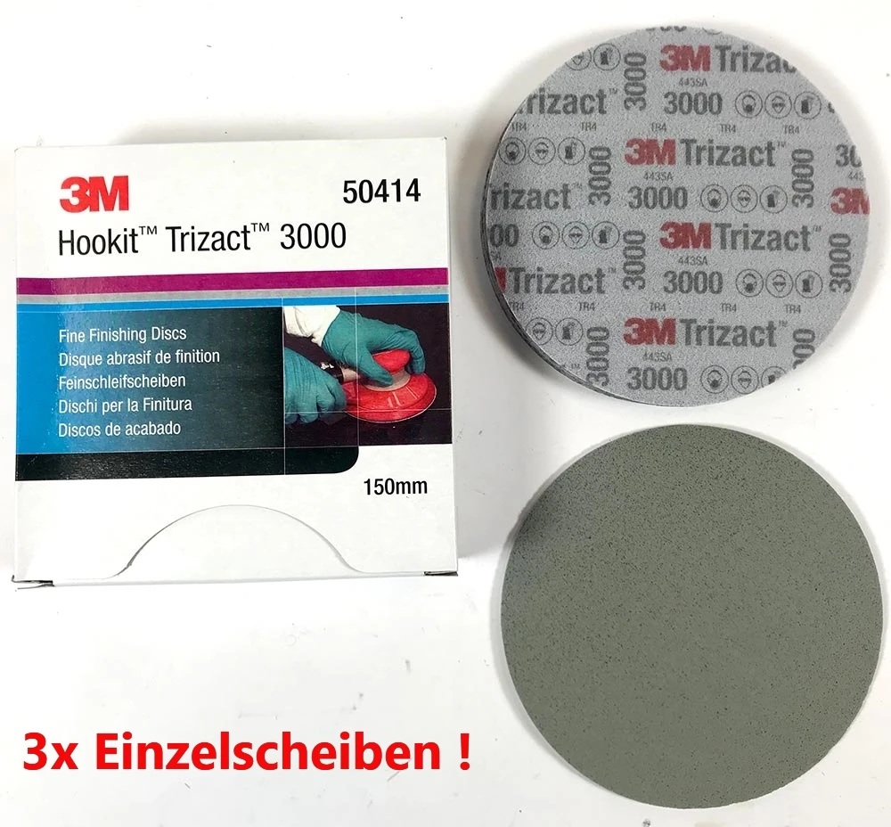 3M™ 50414 3x Trizact™ Fine Finishing Schleifscheiben 443SA Grau 150mm P3000 1 3M™ 50414 3x Trizact™ Fine Finishing Schleifscheiben 443SA Grau 150mm P3000