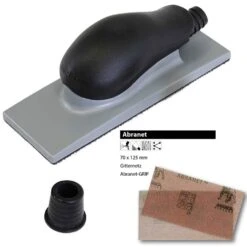 MIRKA Handblock 70 X 125mm 13-Loch Klett Grau + 30x Abranet P80 P120 P180
