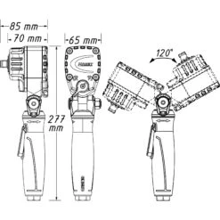 HAZET Twin Turbo Schlagschrauber Abgewinkelt 550 Nm 12,5mm 1/2 Zoll 9012ATT -Feintool Verkaufe 9012att skizze