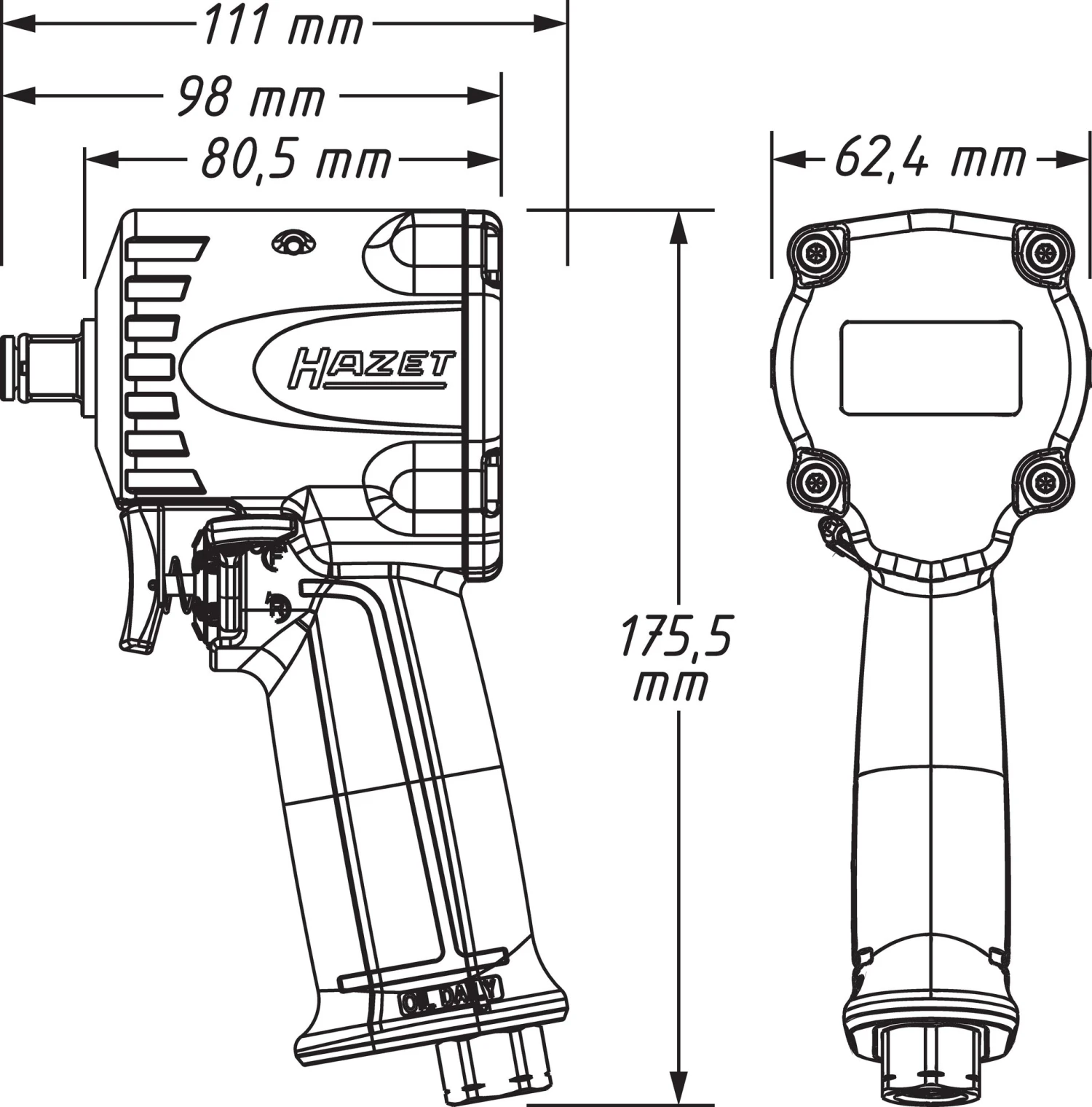 HAZET Schlagschrauber Extra Kurz 1200 Nm 12,5mm 1/2 Zoll Jumbo Hammer-Schlagwerk 9012M-1 6 HAZET Schlagschrauber Extra Kurz 1200 Nm 12,5mm 1/2 Zoll Jumbo Hammer-Schlagwerk 9012M-1 – Bild 6