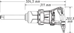 HAZET Schlagschrauber 2712 Nm 25mm 1 Zoll Hochleistungs-Doppelhammer-Schlagwerk 9014MG-2 -Feintool Verkaufe 9014mg 2 23skizze