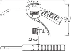 HAZET Ausblaspistole 100 mm 9040P-1 7 HAZET Ausblaspistole 100 mm 9040P-1 -Feintool Verkaufe 9040p 1 23skizze