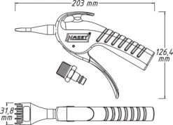 HAZET Ausblaspistole Geräuscharm Mit Breiter Flachdüse 9040P-5 -Feintool Verkaufe 9040p 5 23skizze