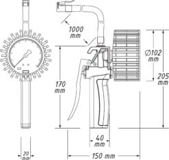 HAZET Reifenfüll-Messgerät Geeicht 9041G-1 -Feintool Verkaufe 9041g 1 23skizze