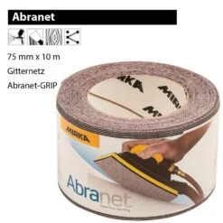 MIRKA ABRANET Rolle 75mm X 10m Gitternetz Schleifgitter Klett P80-P400