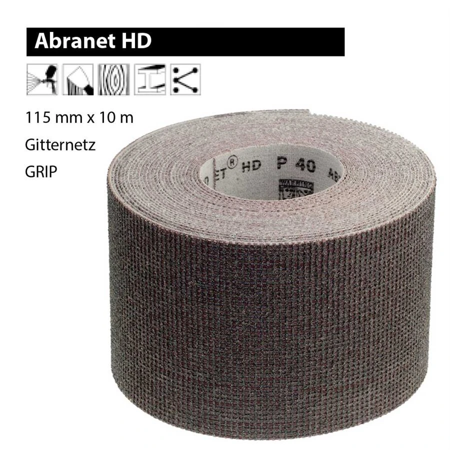 MIRKA ABRANET HD Rolle 115mm X 10m Gitternetz Schleifgitter Klett P40-P80 1 MIRKA ABRANET HD Rolle 115mm X 10m Gitternetz Schleifgitter Klett P40-P80