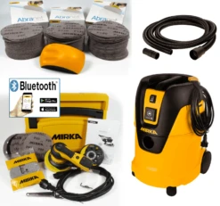 MIRKA Sauger 1025 L + Deros 5650 CV Excenter Im Case + Abranet + Handblock