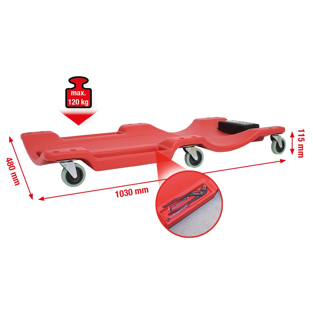 KS Tools Rollbrett 1030x480x115mm, Mit 6 Rollen, Bis 120kg 500.8090 1 KS Tools Rollbrett 1030x480x115mm, Mit 6 Rollen, Bis 120kg 500.8090