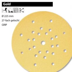 MIRKA 25x GOLD 225mm Schleifscheiben Grip 27L Klett P40-P180
