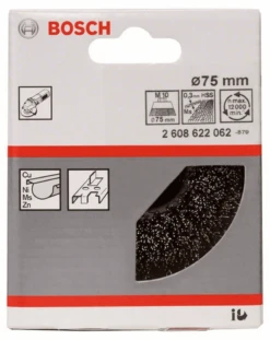 Bosch Topfbürste Messing Gewellter Draht 75 Mm 0,3 Mm 12000 U/ Min M 10 2608622062