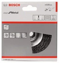 Bosch Kegelbürste Gewellter Draht 0,35 Mm 115 Mm 12500 U/min M 14 2608622101