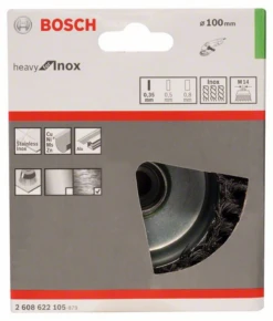 Bosch Topfbürste Edelstahl Gezopfter Draht 100 Mm 0,35 Mm 8500 U/ Min M14 2608622105