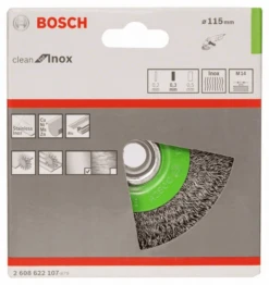 Bosch Scheibenbürste Edelstahl Gewellter Draht 115 Mm 0,3 Mm 8500 U/ Min M 14 2608622107