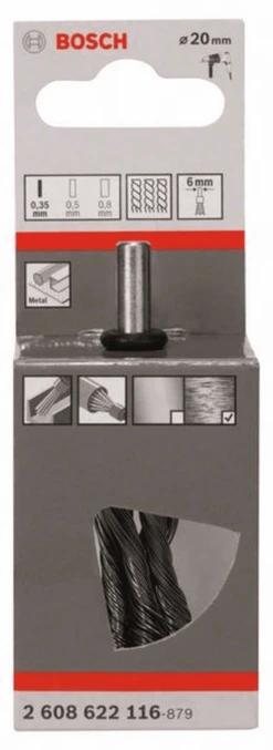 Bosch Pinselbürste Stahl Gezopfter Draht 0,35 Mm 19 Mm 4500 U/ Min 2608622116