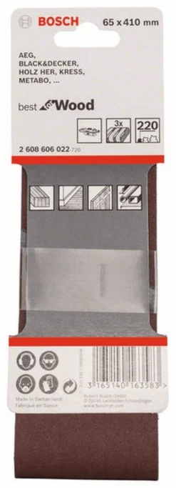 Bosch Schleifband-Set X440 Best For Wood And Paint 3-teilig 65 X 410 Mm 220 2608606022