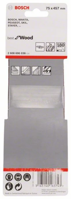 Bosch Schleifband-Set X440 Best For Wood And Paint 3-teilig 75 X 457 Mm 180 2608606038