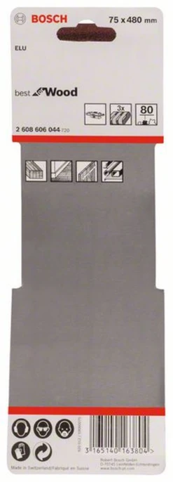Bosch Schleifband-Set X440 Best For Wood And Paint 3-teilig 75 X 480 Mm 80 2608606044