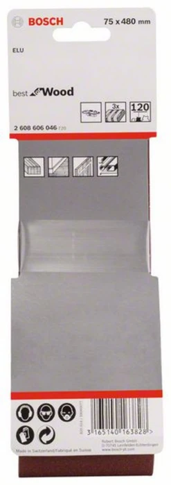 Bosch Schleifband-Set X440 Best For Wood And Paint 3-teilig 75 X 480 Mm 120 2608606046