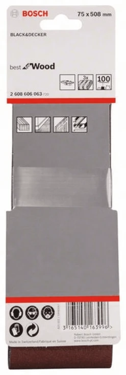 Bosch Schleifband-Set X440 Best For Wood And Paint 3-teilig 75 X 508 Mm 100 2608606063