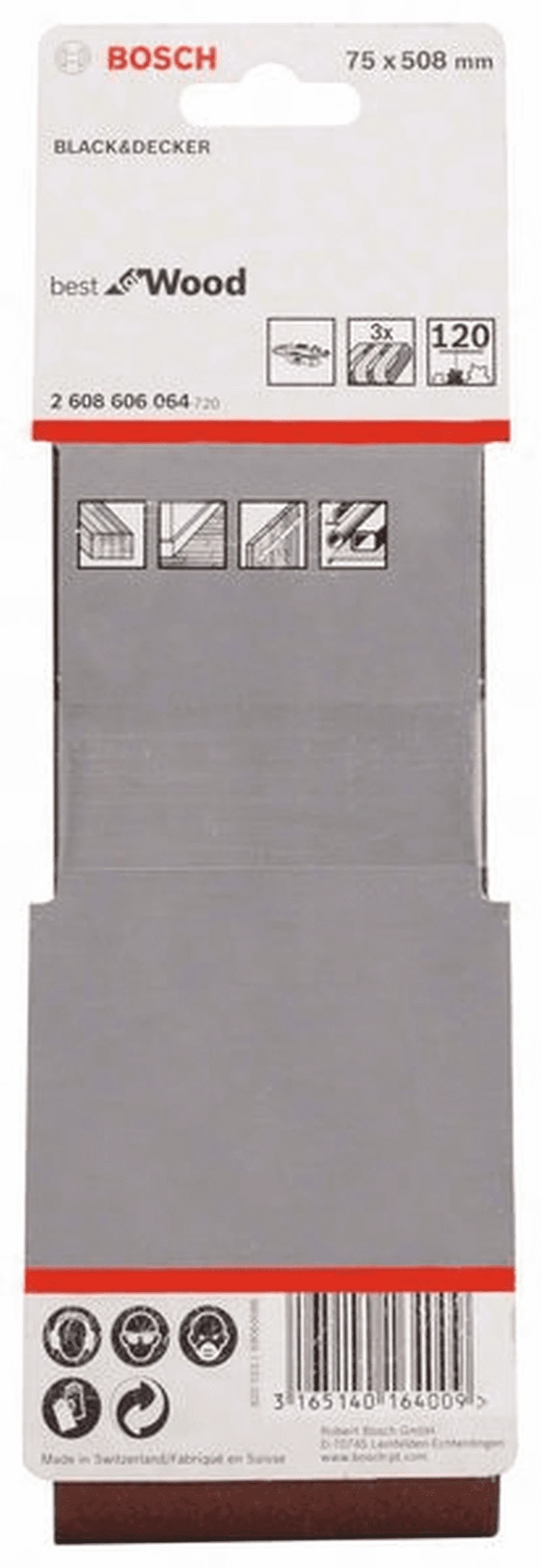 Bosch Schleifband-Set X440 Best For Wood And Paint 3-teilig 75 X 508 Mm 120 2608606064 1 Bosch Schleifband-Set X440 Best For Wood And Paint 3-teilig 75 X 508 Mm 120 2608606064