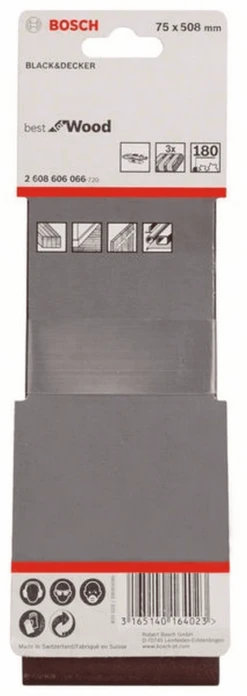Bosch Schleifband-Set X440 Best For Wood And Paint 3-teilig 75 X 508 Mm 180 2608606066