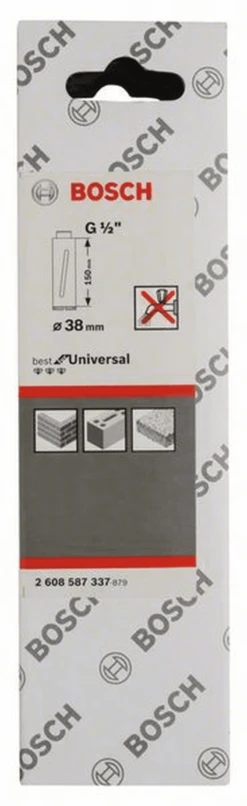 Bosch Diamanttrockenbohrkrone G 1/2" Standard For Universal 38 Mm 150 Mm 3 7 Mm 2608587337