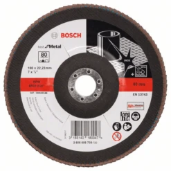 Bosch Fächerschleifscheibe X571 Best For Metal Gewinkelt 180 Mm 80 Glasgewebe 2608606739