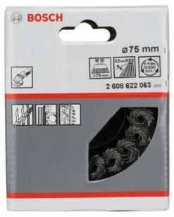 Bosch Topfbürste Stahl Gezopfter Draht 75 Mm 0,5 Mm 12500 U/ Min M 10 2608622063
