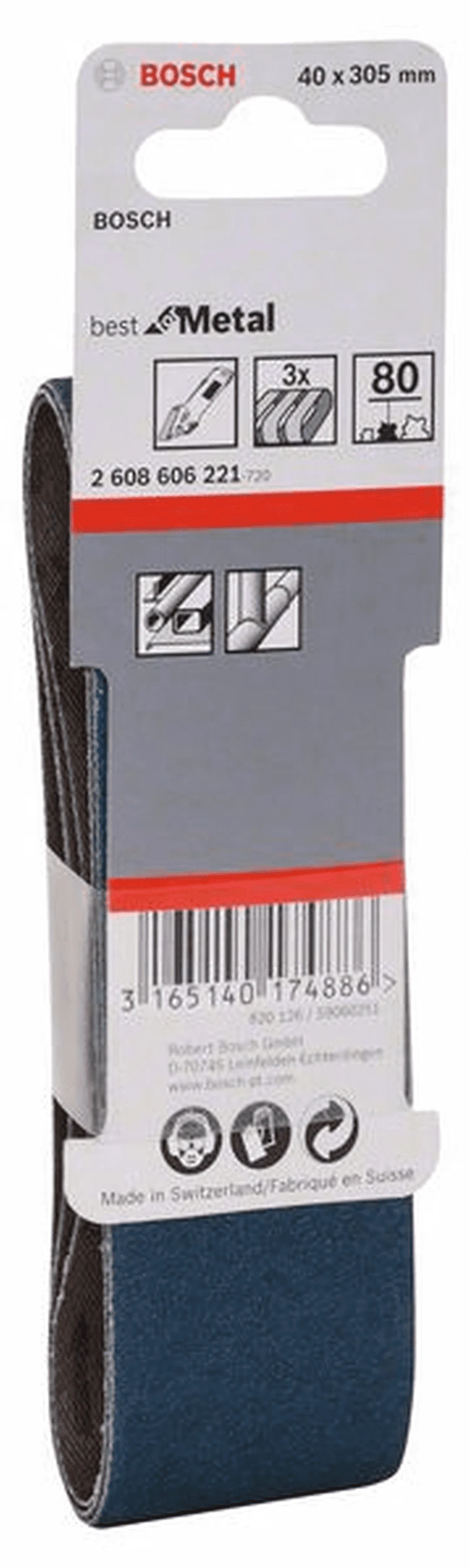 Bosch Schleifband-Set X450 Expert For Metal 3-teilig 40 X 305 Mm 80 2608606221 2 Bosch Schleifband-Set X450 Expert For Metal 3-teilig 40 X 305 Mm 80 2608606221 – Bild 2