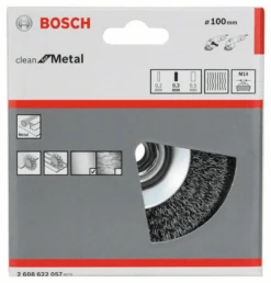 Bosch Kegelbürste Gewellter Draht 0,3 Mm 100 Mm 12500 U/min M 14 2608622057