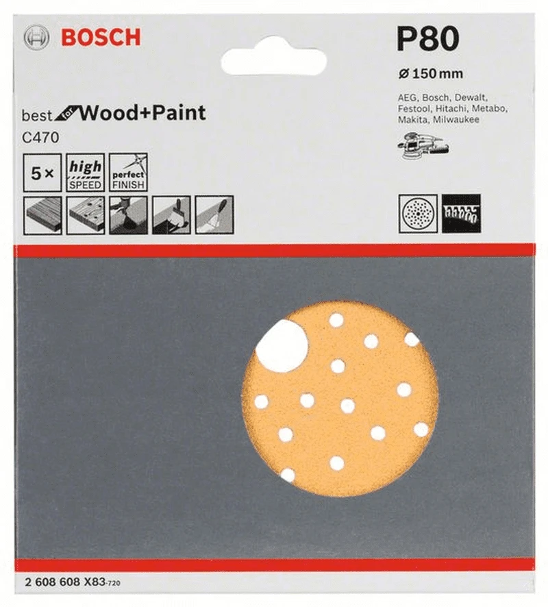 Bosch Schleifblatt C470 150 Mm 80 Multilochung Klett 5er-Pack 2608608X83 2 Bosch Schleifblatt C470 150 Mm 80 Multilochung Klett 5er-Pack 2608608X83 – Bild 2