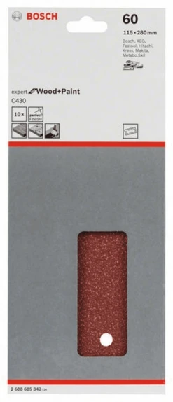 Bosch Schleifblatt C430 115 X 280 Mm 60 14 Löcher, 5 X 10er-Pack 2608605342