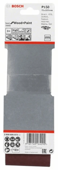 Bosch Schleifband-Set X440 Best For Wood And Paint 3-teilig 75 X 533 Mm 150 2608606073