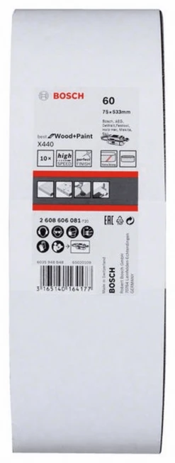 Bosch Schleifband-Set X440 Best For Wood And Paint 10-teilig 75 X 533 Mm 60 2608606081