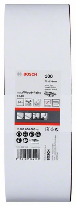 Bosch Schleifband-Set X440 Best For Wood And Paint 10-teilig 75 X 533 Mm 100 2608606083