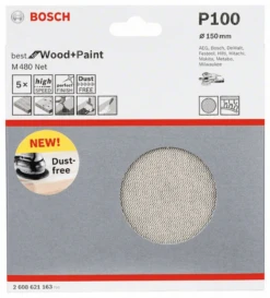Bosch Schleifblatt M480 Net Best For Wood And Paint 150 Mm 100 5er-Pack 2608621163