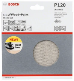 Bosch Schleifblatt M480 Net Best For Wood And Paint 150 Mm 120 5er-Pack 2608621164 - JETZT 2608900691