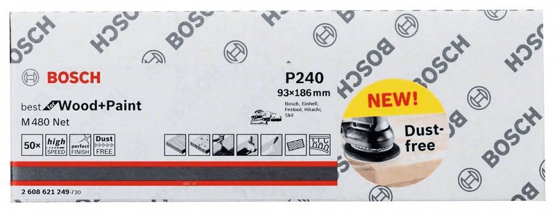 Bosch Schleifblatt M480 Net Best For Wood And Paint 93 X 186 Mm 240 50er-Pack 2608621249 1 Bosch Schleifblatt M480 Net Best For Wood And Paint 93 X 186 Mm 240 50er-Pack 2608621249